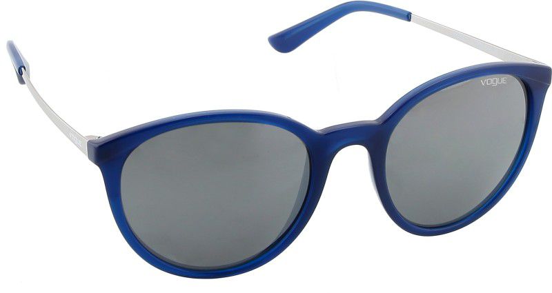 Mirrored Round Sunglasses (54)  (For Women, Grey)