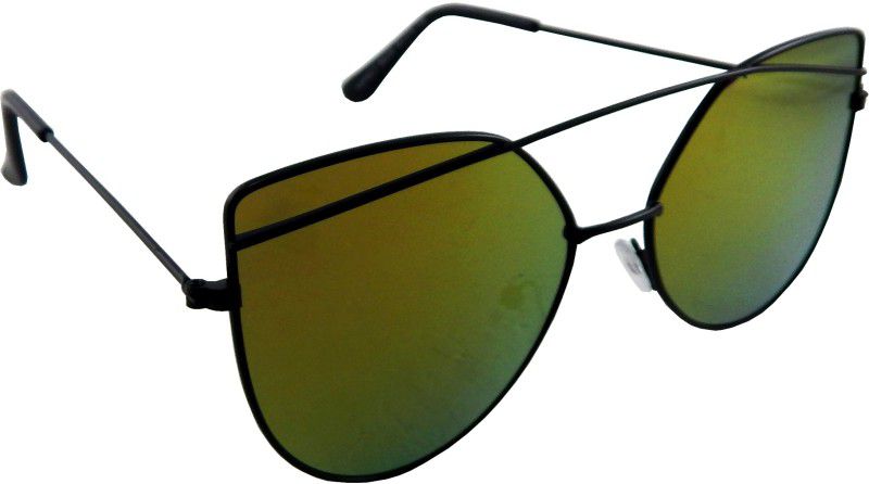 UV Protection, Mirrored Oval Sunglasses (Free Size)  (For Men & Women, Red, Yellow)