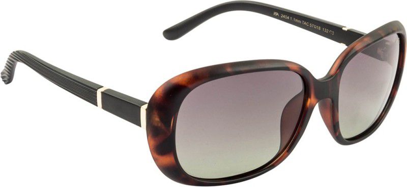Polarized Rectangular Sunglasses (58)  (For Women, Green)