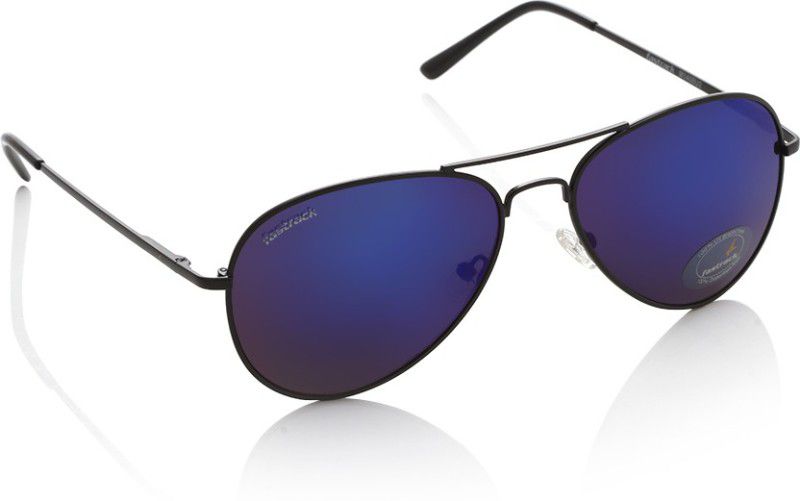 Mirrored Aviator Sunglasses (Free Size)  (For Men, Black)