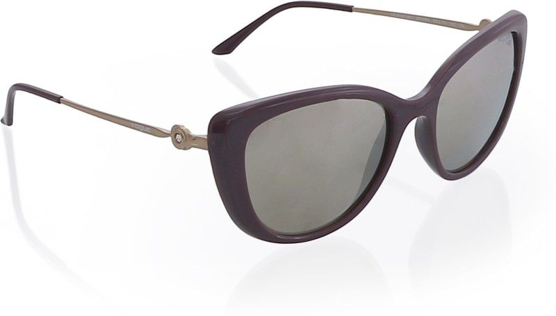 Mirrored Cat-eye Sunglasses (55)  (For Women, Golden)