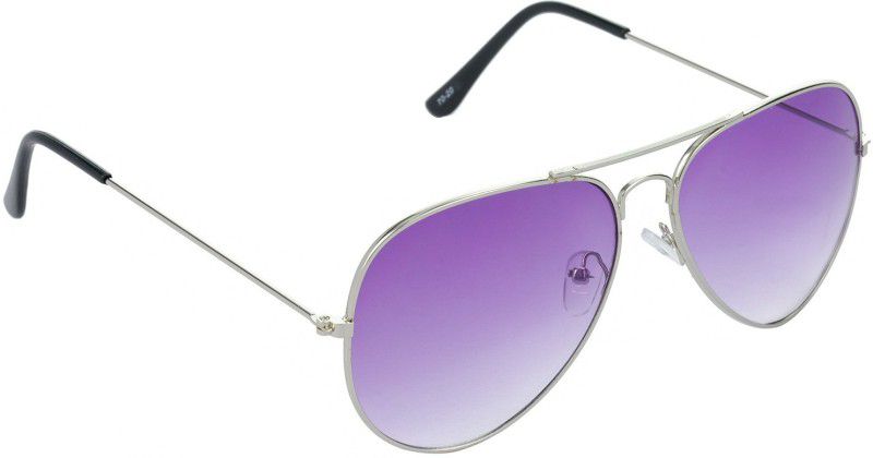 Gradient, UV Protection Aviator Sunglasses (Free Size)  (For Men & Women, Violet, Clear)