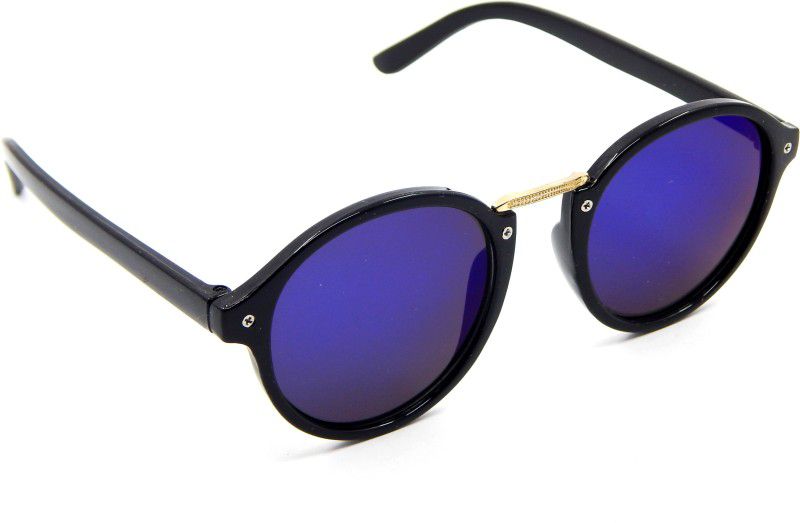 UV Protection, Mirrored Round Sunglasses (Free Size)  (For Men & Women, Violet)