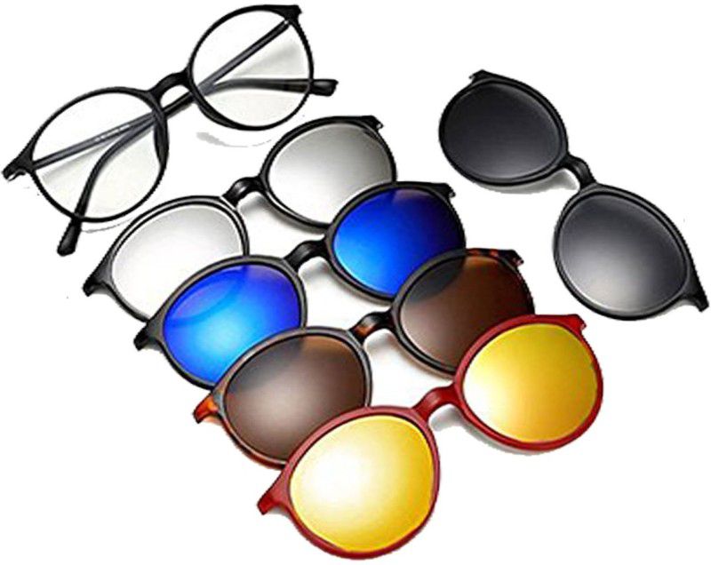 Polarized, Mirrored, UV Protection, Gradient Round Sunglasses (50)  (For Men & Women, Clear, Grey, Yellow, Blue, Brown, Silver)