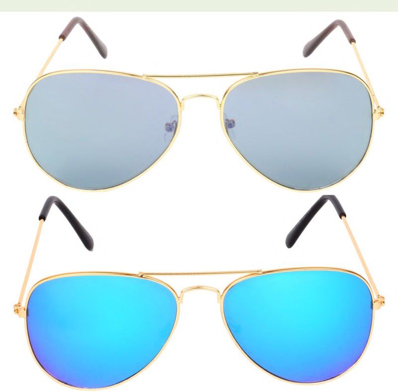 UV Protection Aviator Sunglasses (Free Size)  (For Men & Women, Black, Multicolor)