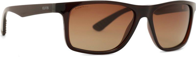 Polarized Wayfarer Sunglasses (58)  (For Men, Brown)