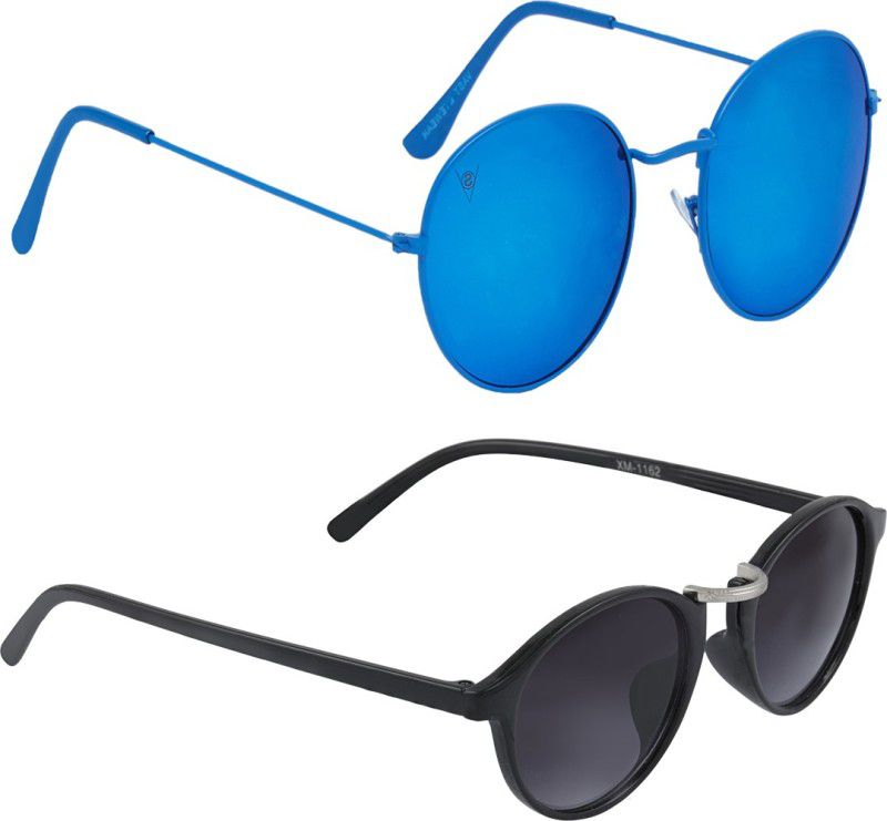 UV Protection Round Sunglasses (52)  (For Men & Women, Blue, Grey)