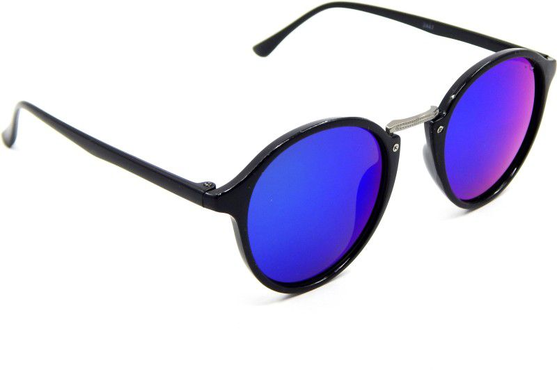 UV Protection, Mirrored Round Sunglasses (Free Size)  (For Men & Women, Blue, Green)