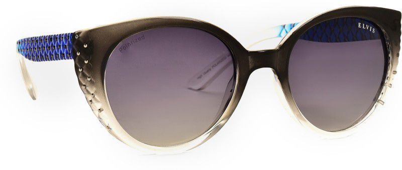Polarized Cat-eye Sunglasses (50)  (For Girls, Grey)
