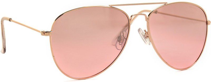 Mirrored Aviator Sunglasses (57)  (For Men & Women, Pink)