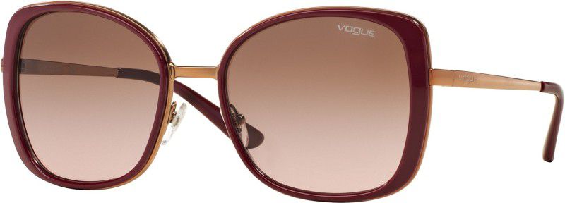 Gradient Retro Square Sunglasses (55)  (For Women, Brown)