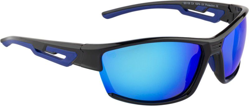Polarized, Mirrored, UV Protection Sports Sunglasses (Free Size)  (For Men & Women, Blue)