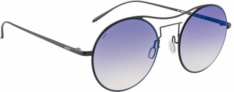Mirrored Round Sunglasses (52)  (For Women, Blue)