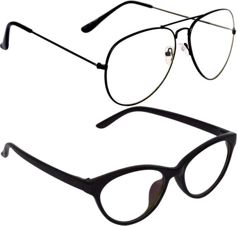 UV Protection Aviator, Cat-eye Sunglasses (Free Size)  (For Men & Women, Clear)