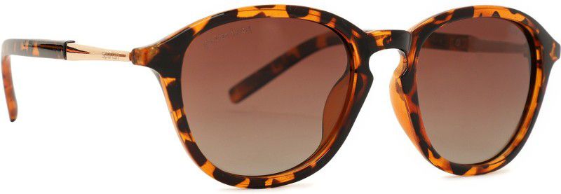 Polarized Round Sunglasses (52)  (For Girls, Brown)