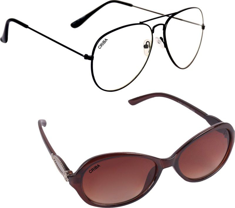 UV Protection Cat-eye Sunglasses (58)  (For Men & Women, Brown)