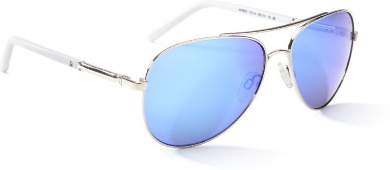 Mirrored Aviator Sunglasses (56)  (For Men, Blue)