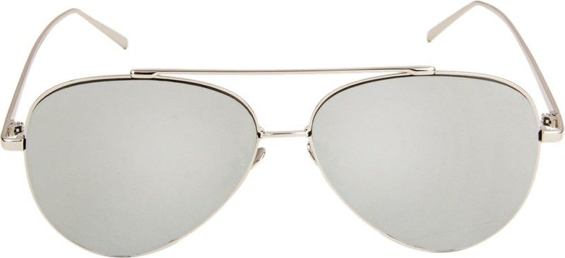Mirrored Aviator Sunglasses (60)  (For Men & Women, Silver)