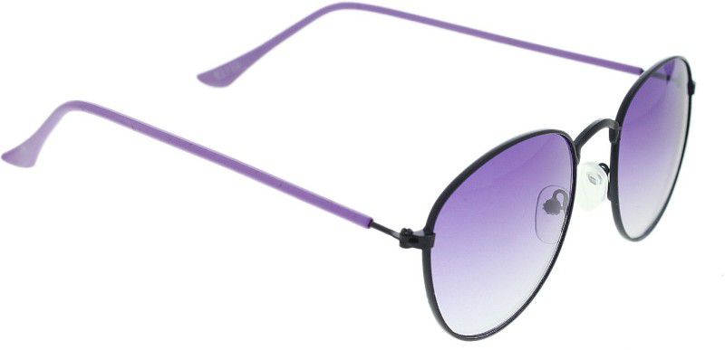 Gradient, UV Protection Round Sunglasses (53)  (For Men, Violet)