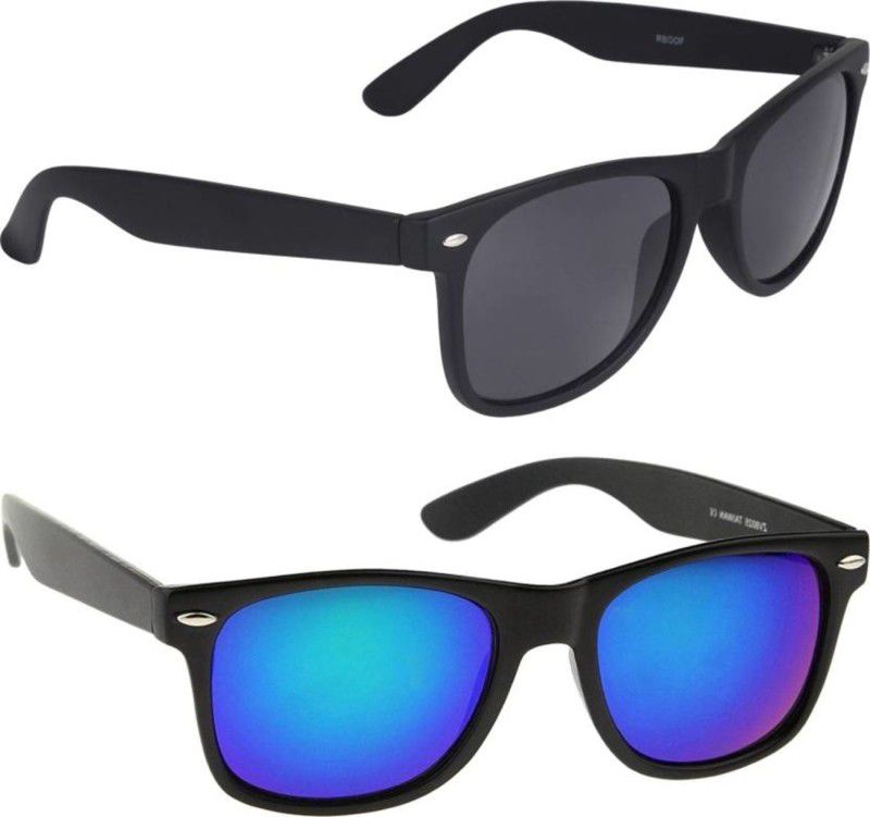 Polarized, Gradient, Mirrored, UV Protection Wayfarer Sunglasses (Free Size)  (For Boys & Girls, Black, Blue)