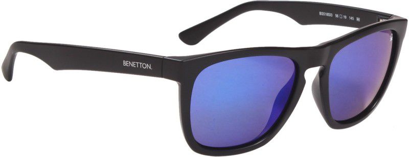 Mirrored Wayfarer Sunglasses (53)  (For Men, Grey, Blue)