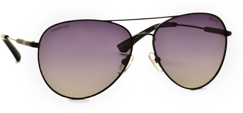 Polarized, Gradient, UV Protection Aviator Sunglasses (58)  (For Men & Women, Grey)