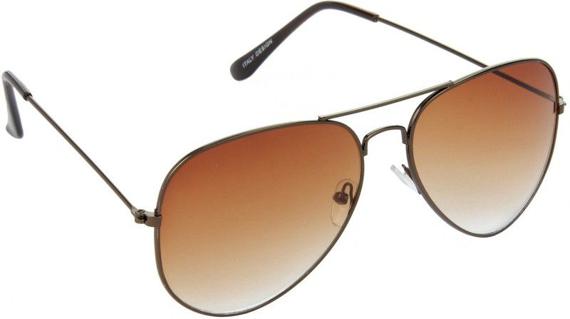 Gradient, UV Protection Aviator Sunglasses (Free Size)  (For Men & Women, Brown, Multicolor)