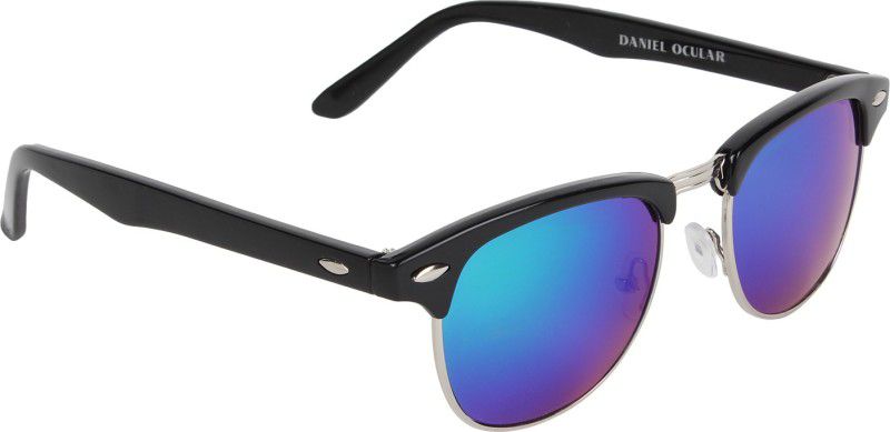 Mirrored Round Sunglasses (53)  (For Men, Blue, Green)