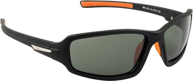 Polarized Sports Sunglasses (Free Size)  (For Men, Green)