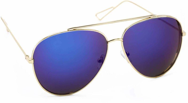 UV Protection Aviator Sunglasses (59)  (For Men & Women, Golden, Blue)