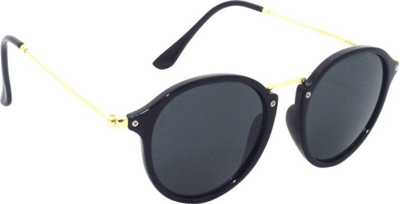 UV Protection, Mirrored Round Sunglasses (50)  (For Men & Women, Black)
