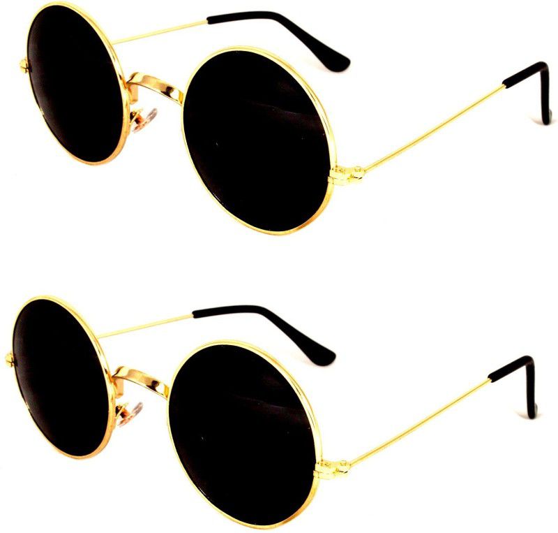 UV Protection Round Sunglasses (58)  (For Men & Women, Black)