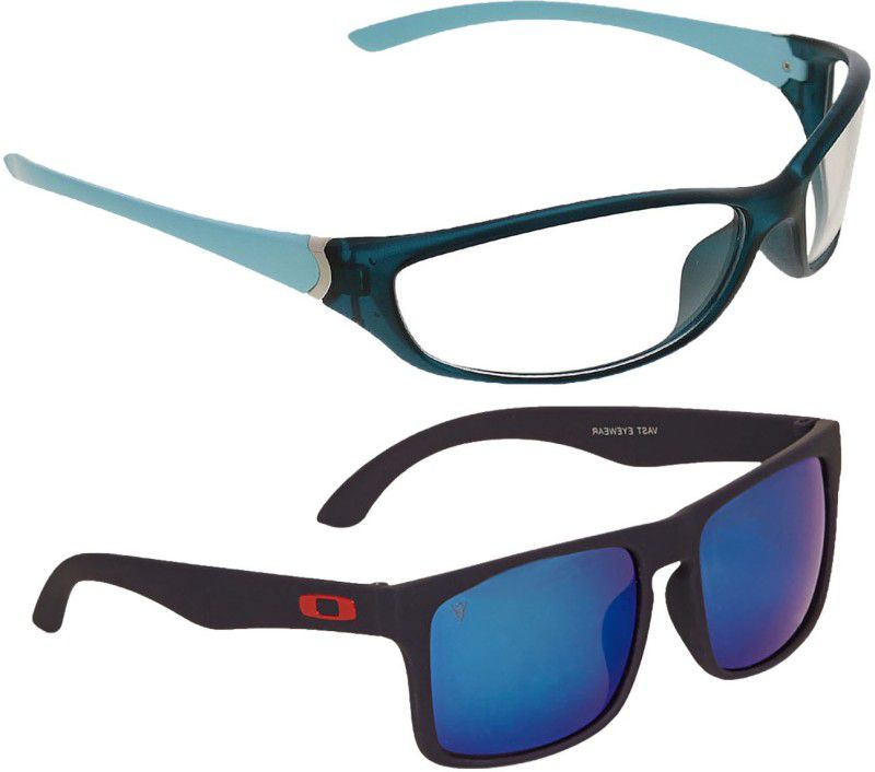 Gradient, UV Protection Sports, Wayfarer Sunglasses (Free Size)  (For Men & Women, Clear, Blue)