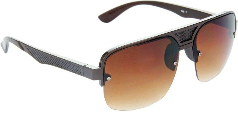 Gradient, UV Protection Rectangular Sunglasses (Free Size)  (For Men, Brown)