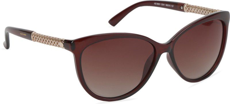 Polarized, UV Protection Cat-eye Sunglasses (59)  (For Women, Brown)