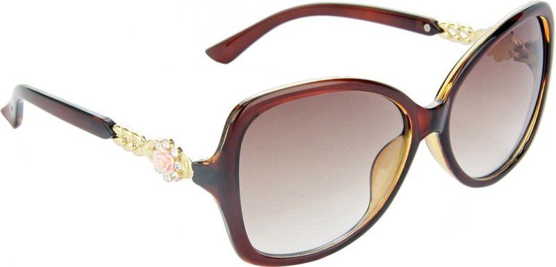Gradient, UV Protection Over-sized Sunglasses (Free Size)  (For Women, Brown)