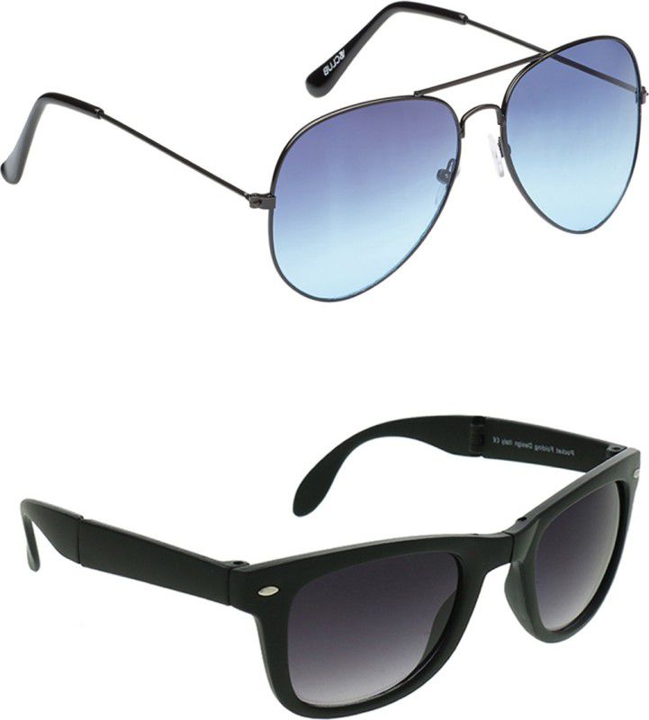 UV Protection Aviator, Wayfarer Sunglasses (52)  (For Men & Women, Blue, Grey)