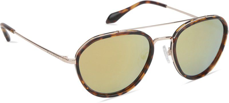 Polarized, UV Protection Aviator Sunglasses (55)  (For Men & Women, Golden)