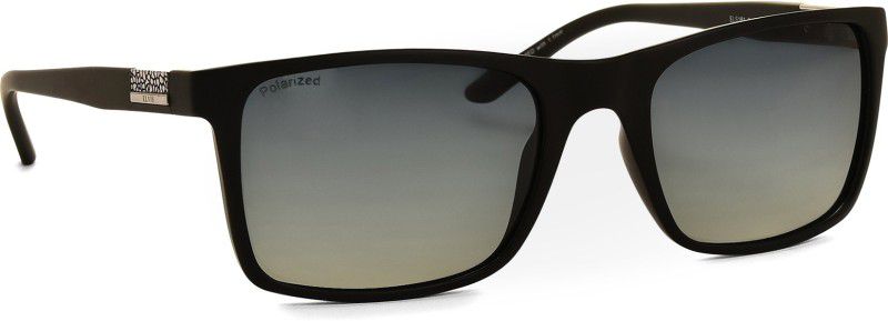 Polarized, Gradient, UV Protection Wayfarer Sunglasses (57)  (For Men, Green)