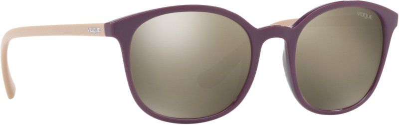 Mirrored Retro Square Sunglasses (52)  (For Women, Golden)