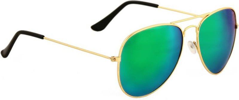 Mirrored, UV Protection Aviator Sunglasses (Free Size)  (For Men & Women, Green)