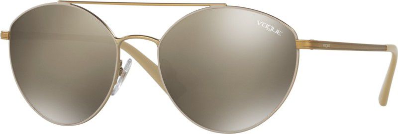 Mirrored Over-sized Sunglasses (56)  (For Women, Golden)