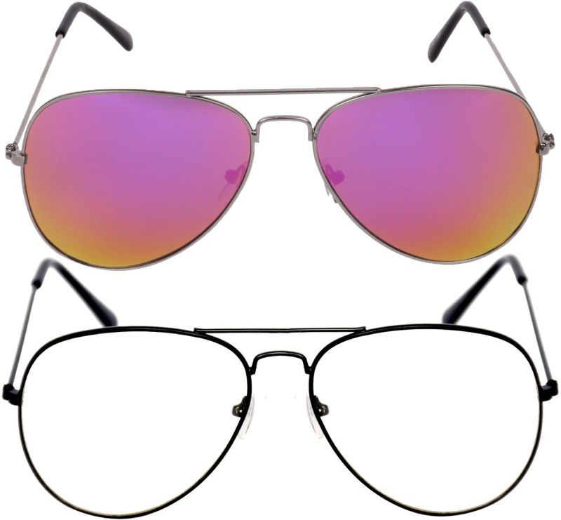 UV Protection Aviator Sunglasses (Free Size)  (For Men & Women, Multicolor)