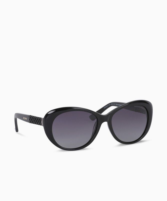 Polarized, Gradient, UV Protection Cat-eye Sunglasses (56)  (For Women, Black)