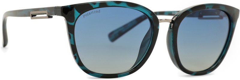 Polarized, UV Protection Wayfarer Sunglasses (54)  (For Women, Blue)