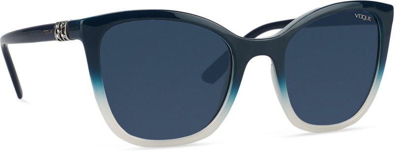 UV Protection Butterfly Sunglasses (53)  (For Women, Blue)