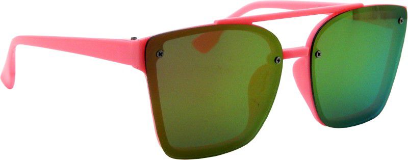 Mirrored, UV Protection Rectangular Sunglasses (Free Size)  (For Boys & Girls, Pink, Yellow)