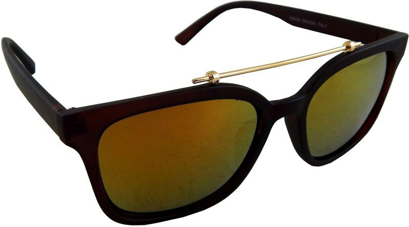 UV Protection, Mirrored Rectangular Sunglasses (56)  (For Men & Women, Red, Yellow)