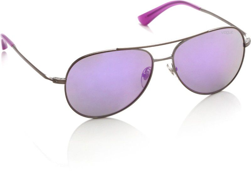 Aviator Sunglasses (58)  (For Women, Violet)