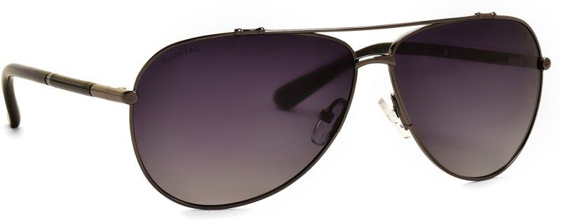 Polarized, Gradient, UV Protection Aviator Sunglasses (62)  (For Men & Women, Grey)